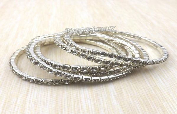 

fashion transparent fullyjewelled bracelets single row crystal bracelets 100pcslot for gift whole6793794, Golden;silver