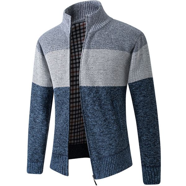 

mens sweaters men cardigan sweater autumn winter standup collar warm casual fashion male clothing plus velvet knitted jacket 230811, White;black