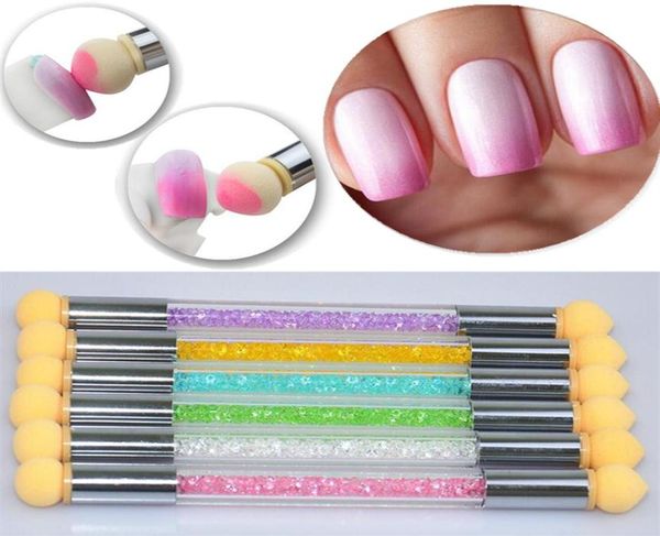 

3pcs lot manicure nail art gradient shading dotting painting pen sponge double head rhinestones handle gel uv brush tools306w9137491, Yellow