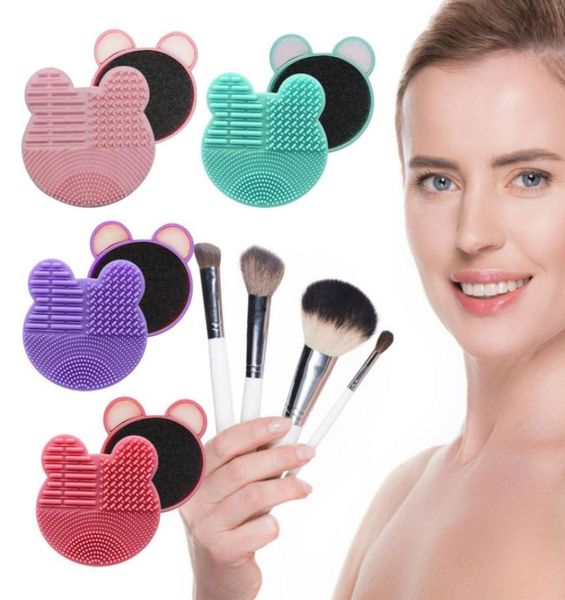 

silicone makeup brush cleaner pad quick washing box sponge and mat cosmetic brushes clean scrubber foundation cleaning make up too7749144