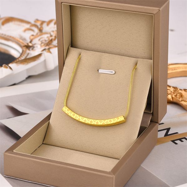 

classic brand clover pattern tube pendant necklace for women gift, Silver