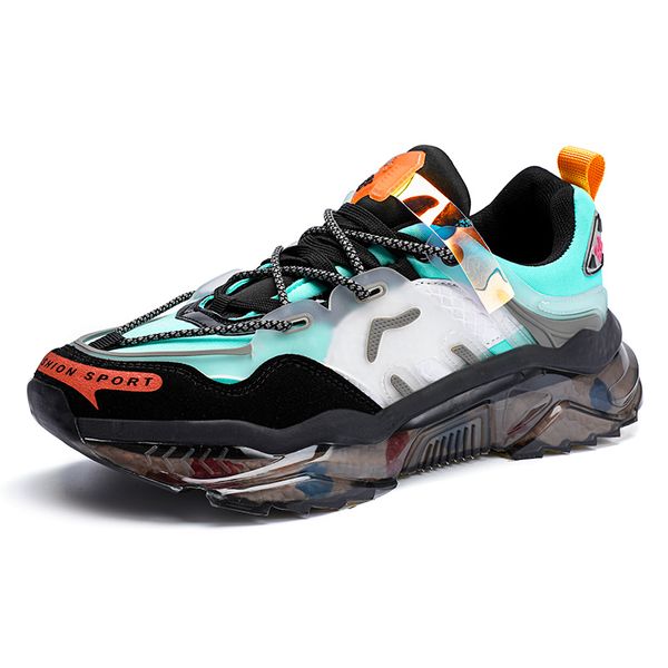 

dress shoes chunky sneakers men dad shoes trendy thick sole walking run non-slip chunky platform sports athletic footwear zapatillas hombre, Black