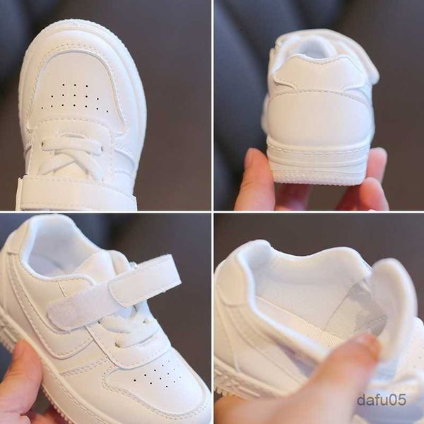 

sneakers children school solid white casual shoes for baby boys kids girls leather antiskid bottom breathable sports sneakers r230811, Black;red