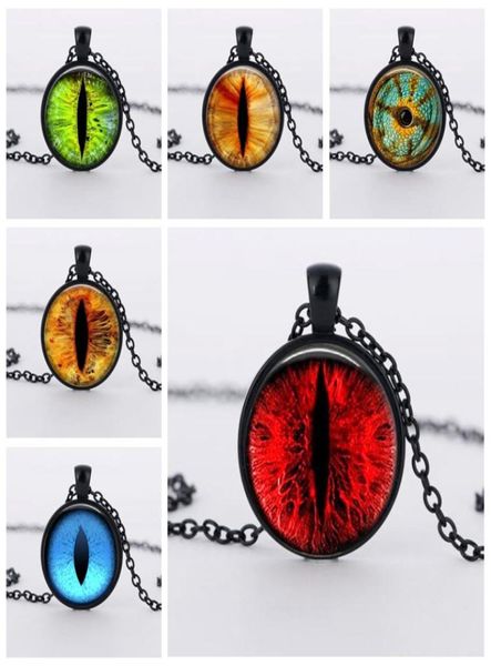 

glass po jewelry dragon eye necklace cat eye dome pendant necklace blue eye cabochon glass necklace jewelry2826543, Silver