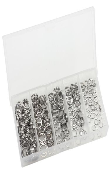 

200pcs 56789mm mixed double split solid connecting ring assorted stainless steel fishing tackle accessories for blank lures7719107