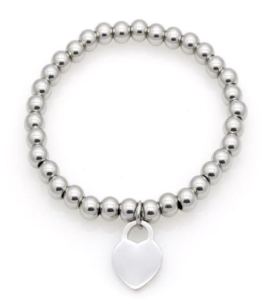 

women copper beaded bracelet stainless please return to forever beads heart charms o t chain letters bracelets pulsera1544262, Golden;silver