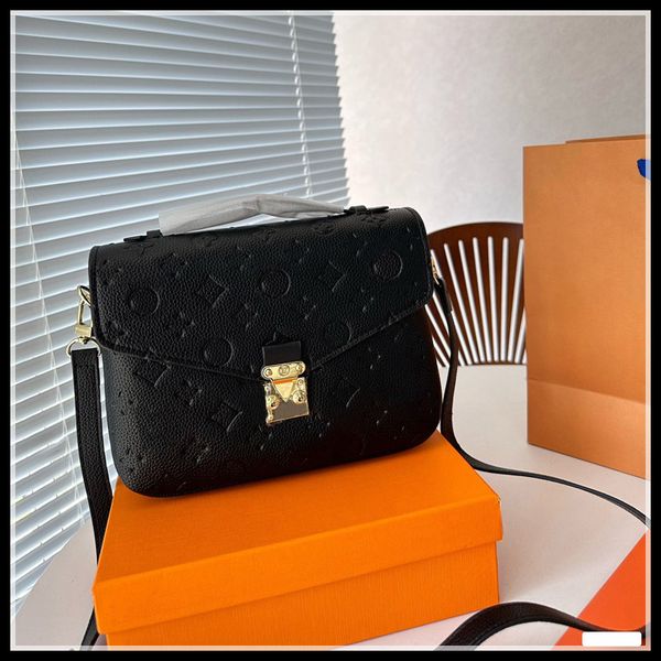

luxurys designers bag embossing flower pochette women handbag messenger bags genuine leather metis elegant womens shoulder crossbody bag