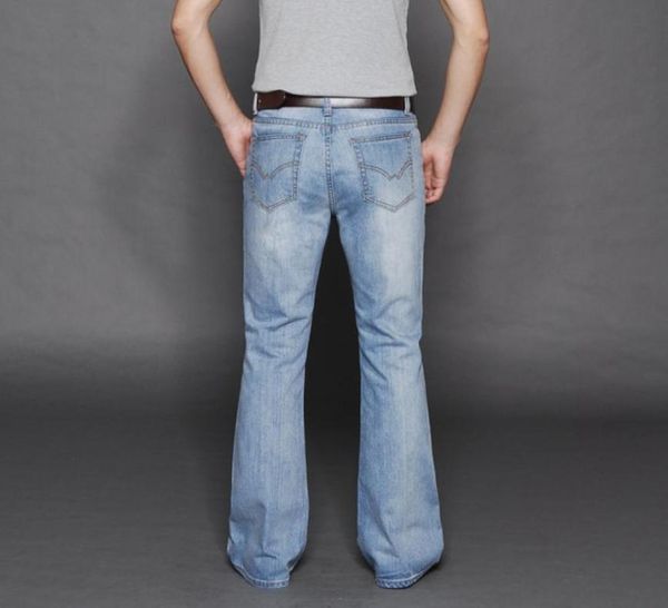 

whole2016 new arrival 2016 brand mens flared jeans men039s bell bottom denim male big horn jean flare pants 2836 do not f6051157, Blue