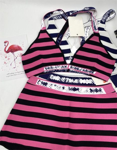 

split bikinis tide letters striped knitted swimwear sumptuous soft touch comfortable bathing suit women swimsuits7521799