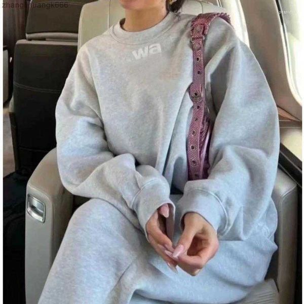 

women's two piece pants designer bubble letter print hoodie and jogger sweatpants set 2023 autumn winter weight versatile terry sweater, White