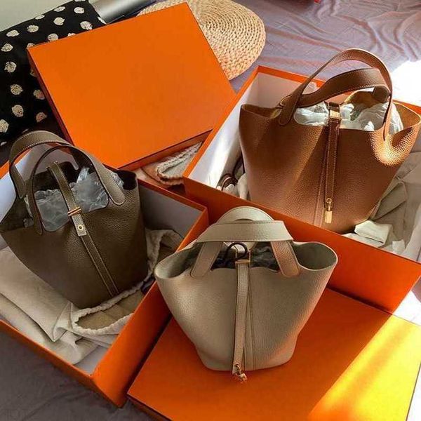 

authentic handbag desinger totes picotin bags baobao 2023 new basket women's bag soft pu litchi bucket motherh