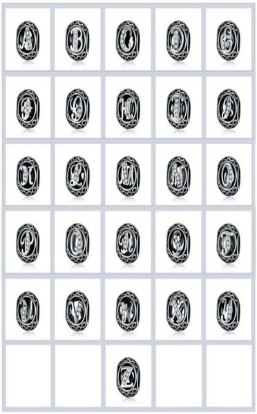 

moq 26 letter beads silver alphabet carta az charm bead fit letter charm bracelet diy w v u z c t berloque diy accessories8844726, Black