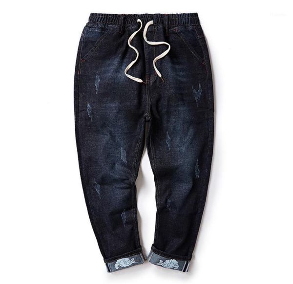 

men039s jeans big and tall men tie high waist casual 4xl 5xl 6xl 7xl 8xl plus size 2021 mens hip hop elastic men14652230, Blue
