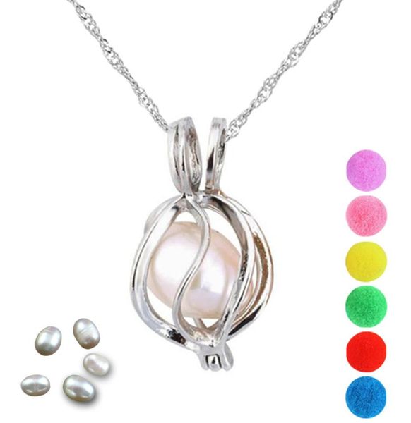 

pearl cage round pumpkin locket pendant findings cage essential oil diffuser locket for oyster pearl fiber ball gifts2131080, Silver
