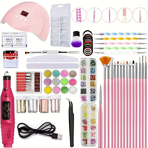 

complete acrylic nail art kit - all you need for professional manicures at home
