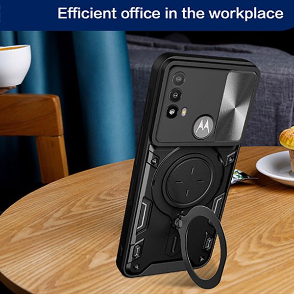 

armor bracket cell phone cases for motorola edge 20 30 pro lite ultra fusion e13 e22 e32 hybrid pc tpu drop-proof sliding lens cover designe