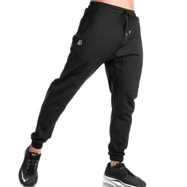 

autumn winter new men pants gyms casual elastic mens fitness workout pants skinny sweatpants trousers jogger pants with m-xxl226a, Black