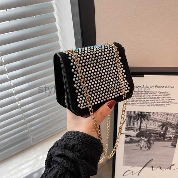 

shoulder bags 2023 new korean women's bag fashionable chain embedding diamond bag personalized ins. fashionable shoulder bag under arms