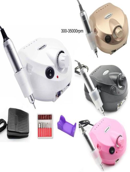 

35000rpm electric nail drill manicure machine apparatus for manicure pedicure nail file tools drill polish bits tools kits3311232, Silver