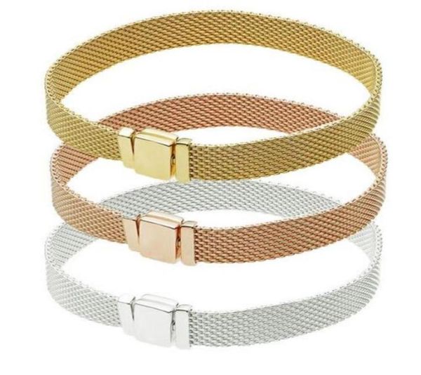 

2018 european fits for beads silver bracelets for women reflections with clasp clip charm diy fashion 925 jewelry72895393849065, Golden;silver