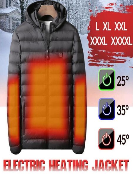 

new usb electric heated winter coat jacket waterproof comfor washable heating vest thermal warmer men coat for camping hiking7124993, Gray;blue