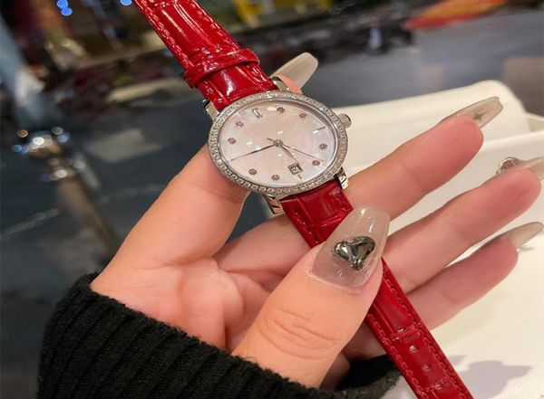 

women watch quartz movement watches fashion wristwatches woman designer wristwatch montre de luxe waterproof calendar leather stra4848618, Slivery;golden