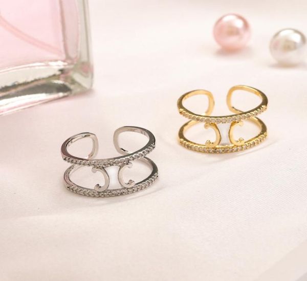 

wedding rings designer branded rings double openfashion gold plated accessories luxury brands 925 silver jewelry womens gifts adju4718744, Slivery;golden