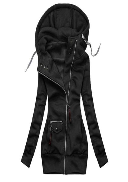 

womens solid stitching hoodies drawstring hooded slim trendy jacket coat outwear fashion casual warm sweatshirt hoodie for women2649187, Black