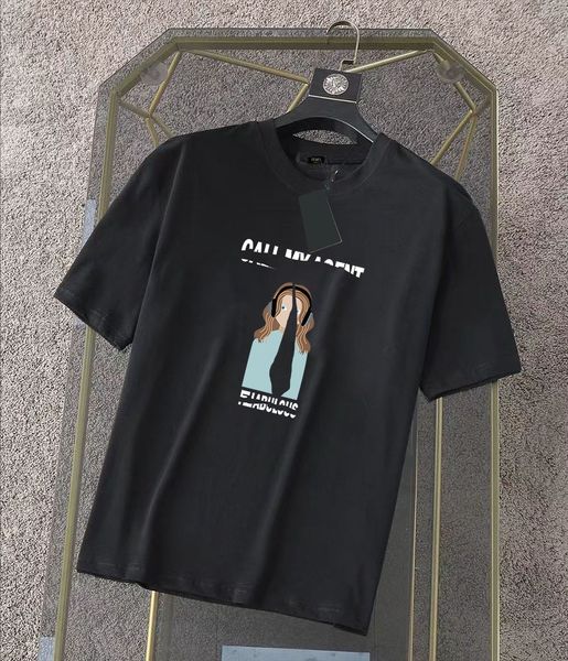 

designer famous mens t shirt letter print round neck short sleeve black white fashion men women tees#49, White;black