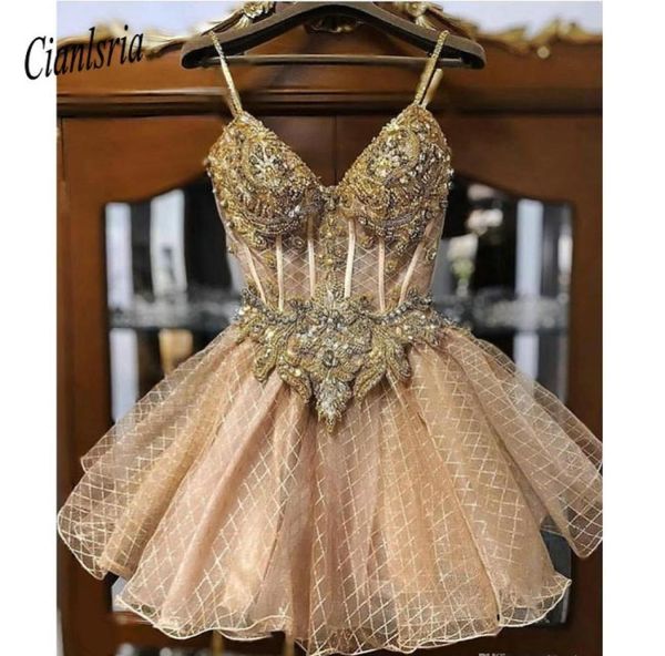 

2020 champagne beaded crystals homecoming dresses spaghetti aline lace graduation dresses short cocktail party gowns4249049, Blue;pink