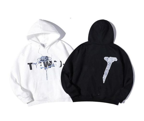 

men039s hoodie designer high end pure cotton ice rose letter printing loose fleece hiphop couple sweatshirt new style9537273, Black
