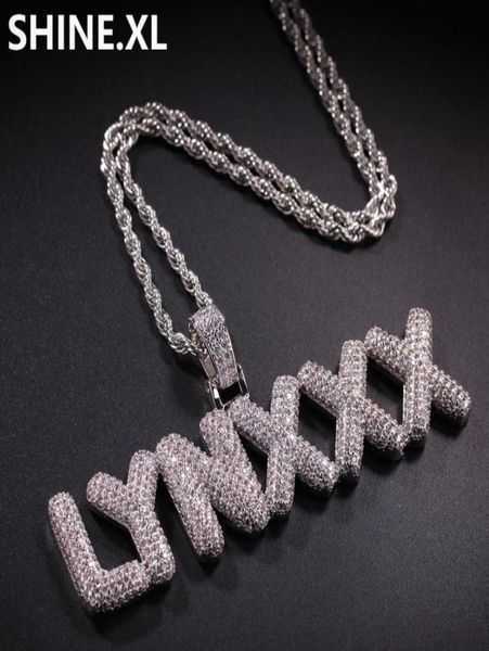 

az custom name small letters necklaces pendant charm men039s zircon hip hop jewelry with 4mm gold silver rope chain62662361540060