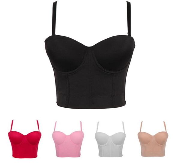

camisoles style halter crop solid color bra vest small sling detachable shoulder strap shaping short dance girl wrapped chest 4205304, Red;black