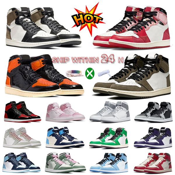 

high cut og basketball shoes mens 1s rubber hyper royal dark mocha chicago leather obsidian unc white lucky blue green women outdoor sports