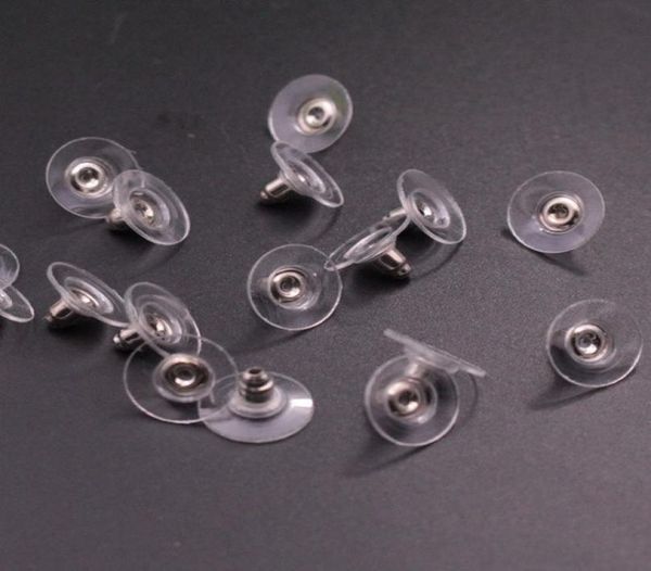 

500pcslot whole silvergold plated clear plastic rubber earring back sersear post nuts for earring studs 11x6mm8728777, Blue;slivery