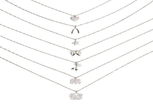 

jrl dogeared necklace good luck elephant pendant multilayer necklace combination set noble and delicate choker collarbone chain k7563579, Silver