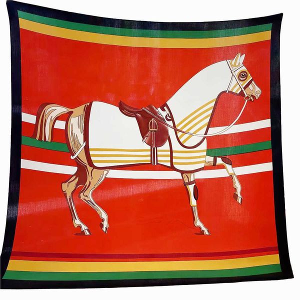 

h ermes winter and autumn scarves for sale 130cm style horse warrior women's imitation silk wool warm square scarf shawl, Blue;gray