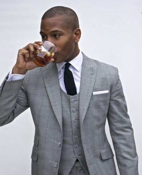 

custom made 2020 new groom two button two slit tuxedos slim suit groomsman bridegroom suits jacketpantstievest 7863816529, Black;gray