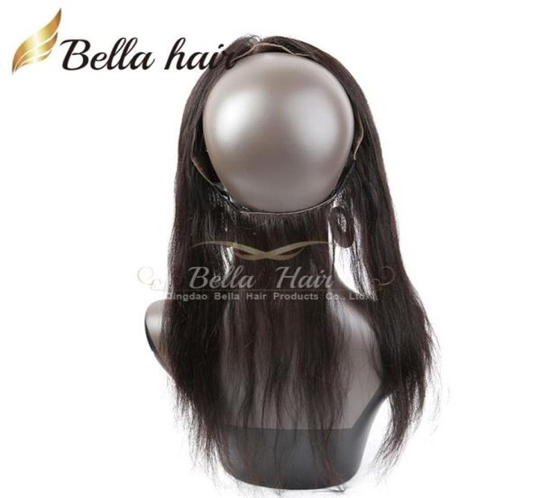 

360 lace band frontal closures grade 8a brazilian virgin hair silky straight lace frontal 132 bella5200489, Black