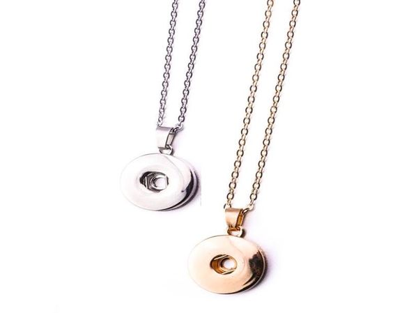 

noosa chunks simple silver gold color snap button pendants necklace fit 18mm snap buttons diy jewelry9949207
