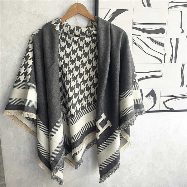 

designer h home scarf wholesale for winter and autumn new colored thousand bird checker women in winter korean version couple neck cute four, Blue;gray