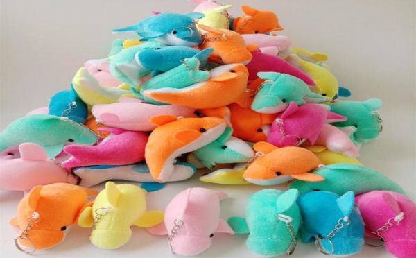 

50pcslot 10cm dolphin keychains mini plush key ring for birthday event party kids party fashion pendant key chain jewelry 1378 d333754180, Slivery;golden