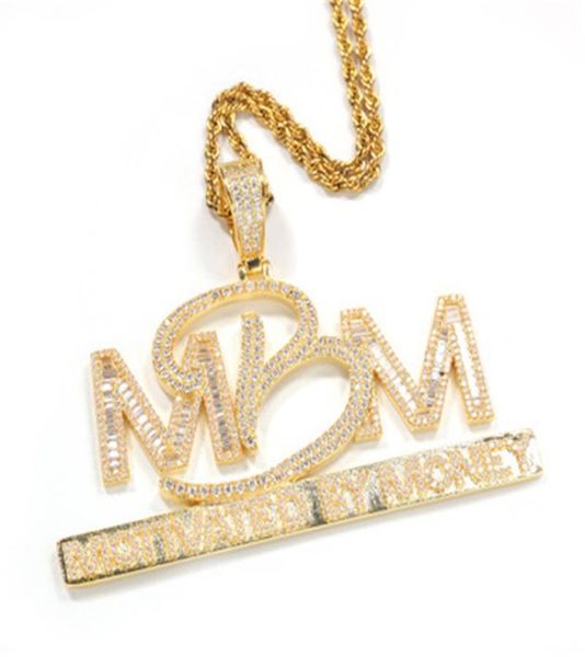 

mbm letters pendant necklace gold plated copper inlaid cubic zirconia motivated by money pendant 60cm stainless steel chain9394166, Silver