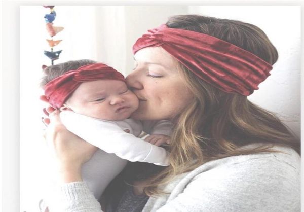 

mommy baby headband set girl velvet headbands mother daughter headwrap family hair band ed hair accessories bandage trend2325112, Silver