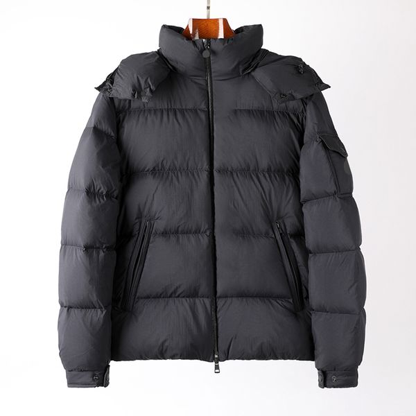 

monclairer zipper edge letter mens down jacket arm pocket glue badge puffer jacket detachable hat warm coat winter hooded down jackets size, Black