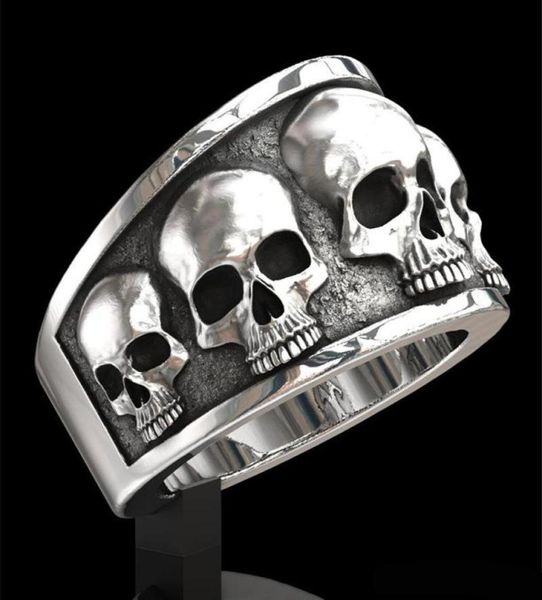 

whole men039s rings fashion stainless steel skull band ring hip hop punk gothic engagement jewelry rings size 613 for men2126581, Silver