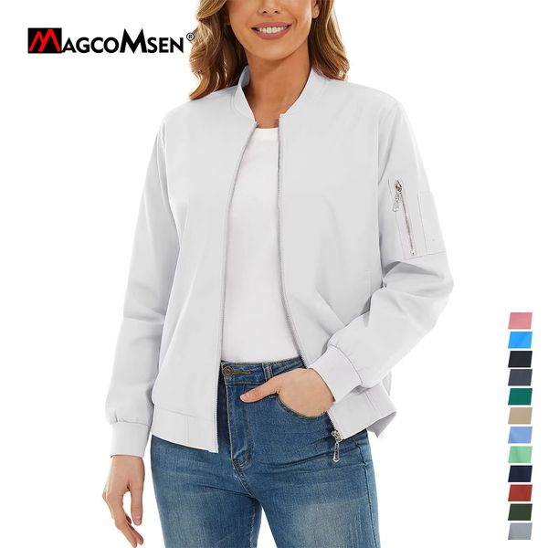 

men's hoodies sweatshirts magcomsen women's bomber jackets zip up casual coat windbreaker with 3 pockets water resistant outwear b, Black