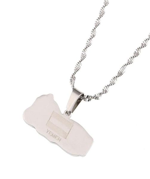 

stainless steel yemen map and flag necklace gold color jewelry maps of yemeni patriotic gifts7640776, Silver