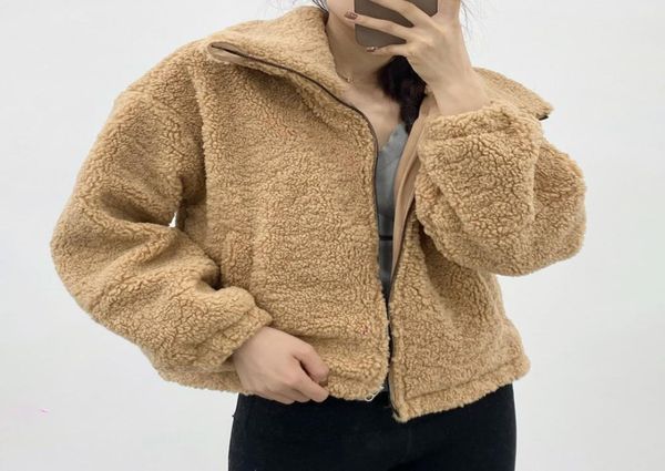 

fleece jacket high neck yoga full-zip psh warm coat relaxed fit outdoor sweatshirt long sleeve shirts9067690