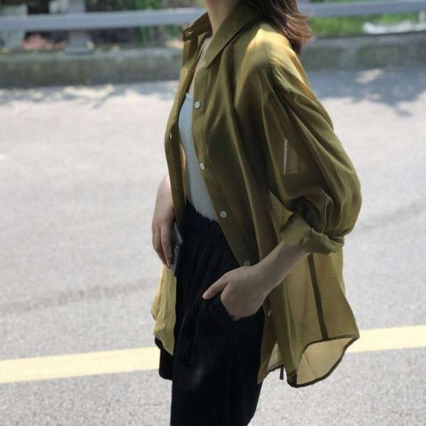 

blood spinning machine korean style long sleeve shirt womens sunscreen t thin cardigan, White